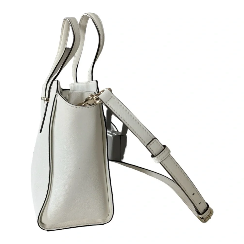Kate Spade Cedar Street Small Hayden Leather Top-Handle Tote White.